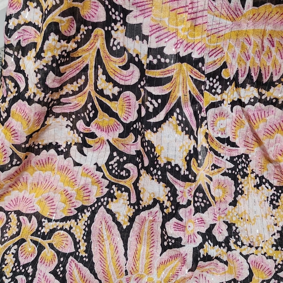 BY ANTHROPOLOGIE Cutout Maxi Dress Womens Medium Black Boho Metallic Resort - Picture 5 of 12